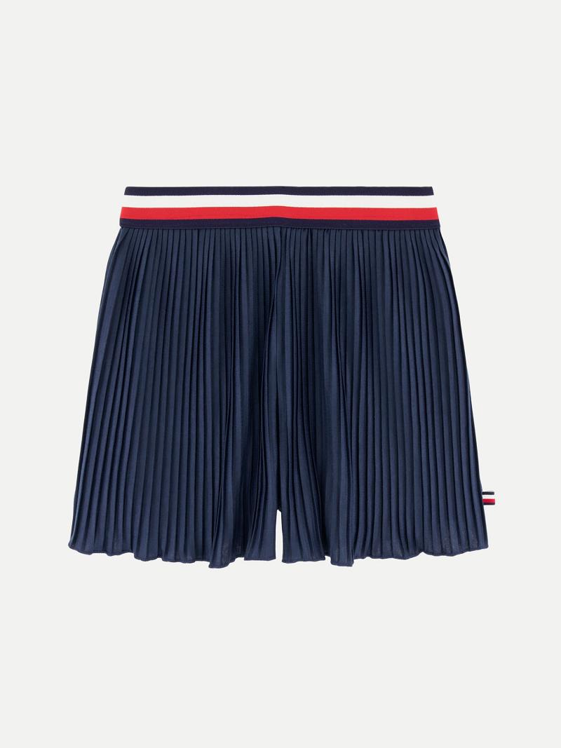 Lány Tommy Hilfiger Big Pleated Skort Rövid Szoknya Kék | HU 1858FDN